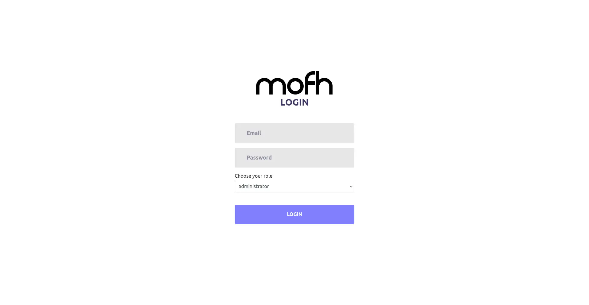 Login page